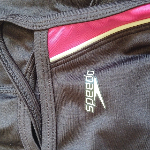 Speedo Women's Axcel Splice Swimsuit Black Pink Size 8 - Picture 7 of 11